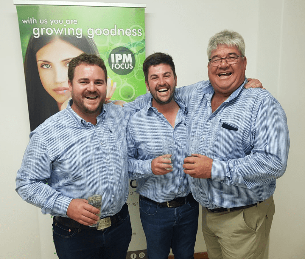 The Inteligro Kirkwood team: From left, Thinus Smuts (TMS), MJ van der Mescht and Etienne van Greunen